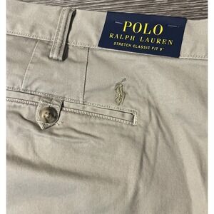 Polo Ralph Lauren Classic Stretch Beige Chino Shorts Size 50B (52x9) New W/Tags
